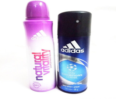 

ADIDAS NATURAL VITALITY AND CHAMPIONS LEAGUE Deodorant Spray - For Men & Women(300 ml, Pack of 2)