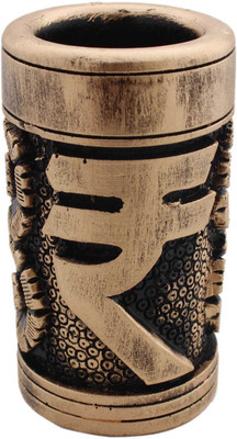 

Tootpado 1 Compartments Resin Pen Stand For Desk Rupee Symbol - (8DOR06) - Pen Holder For Office Table(Brown)