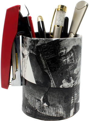 

Tootpado 1 Compartments Leather Pen Stand for Office Table - Digital Print (8DOR27) - Stationary Organiser For Desk(Multicolor)