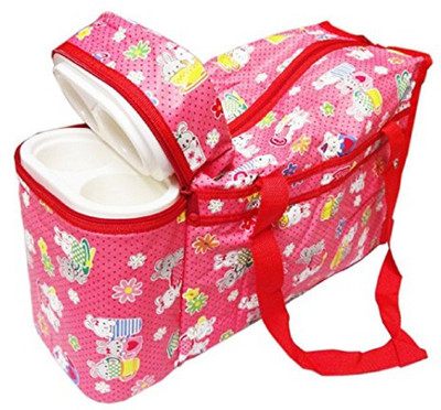 

Hytech Diaper Bag with Two Bottle Warmer and Back Pocket High Quality Mumma's Bag(Multicolor)