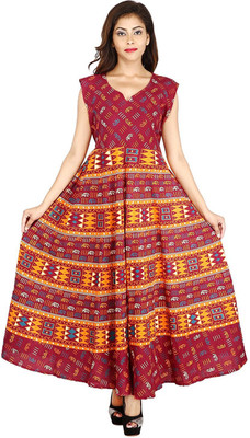 JAIPUR PRINTS Women Maxi Multicolor Full Length Dress