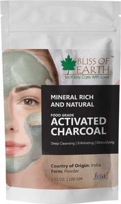 

Bliss of Earth 100% Natural Activated Charcoal Powder | 100GM | Food Grade | For Teeth Whitening, Facial Masks, Facial Scrubs, Knee Lightening, Underarm Lightening, General Detox |Made From Coconut Shell(100 g)