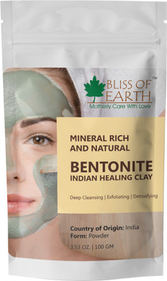 

Bliss of Earth 100% Pure Bentonite Clay Powder | 100GM | Indian Healing Clay | Natural Detoxifying Healing Facial Mask To Exfoliate and Deep Pore Cleansing | Remove Excessive Oil | Rejuvenates Skin & Hair | Reduced Acnes(100 g)