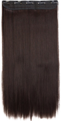 

Foreignholics Imported 5 Clips Straight Extension For Women And Girls 24 Inch Feel like Real s (Brown) Hair Extension