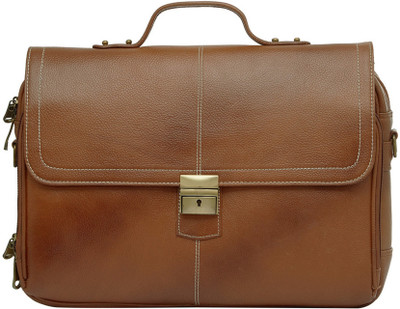 

Leatherworld 15 inch Laptop Messenger Bag(Tan)