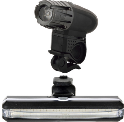 

Dark Horse 3 Watt LED USB Rechargeable 1200mAh Battery 360 Degrees Rotatable LED Front Rear Light Combo(Black), Grey
