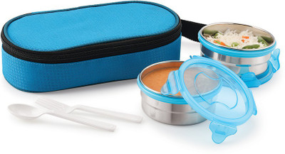 Magnus 2 Airtight Stainless Steel 2 Container Tiffin Box, Blue, 560 ml 2 Containers Lunch Box(560 ml)