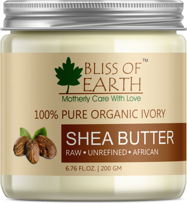 

Bliss of Earth 100% Pure Organic Ivory Shea Butter | Raw | Unrefined | African | 200GM | Great For Face, Skin, Body, Lips, DIY(200 g)