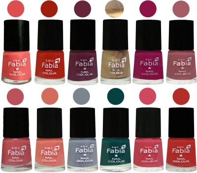 

Fabia Matte Nail Polish Exclusive Combo Salmon, Shock Orange Red, Mulberry, Golden, Raspberry, Lip, Bazooka Joe, Light Peach, Wild Gray Yonder, Dark Green, Shock Pink, Candy Orange(Pack of 12)