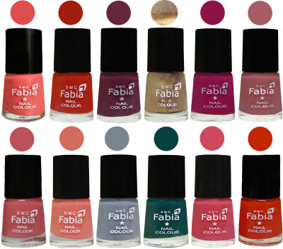 

Fabia Matte Nail Polish Exclusive Combo Salmon, Shock Orange Red, Mulberry, Golden, Raspberry, Lip, Bazooka Joe, Light Peach, Wild Gray Yonder, Dark Green, Shock Pink, Fire Orange(Pack of 12)