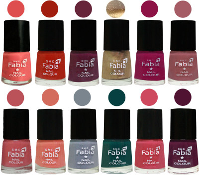 

Fabia Matte Nail Polish Exclusive Combo Salmon, Shock Orange Red, Mulberry, Golden, Raspberry, Lip, Bazooka Joe, Light Peach, Wild Gray Yonder, Dark Green, Shock Pink, Boysenberry(Pack of 12)