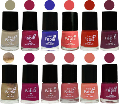 

Fabia Matte Nail Polish Exclusive Combo Tan, Cherry Blossom, Shock Blue, Salmon, Shock Orange Red, Mulberry, Golden, Raspberry, Lip, Bazooka Joe, Light Peach, Dark Magenta(Pack of 12)