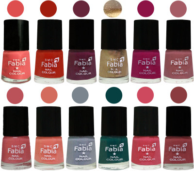 

Fabia Matte Nail Polish Exclusive Combo Salmon, Shock Orange Red, Mulberry, Golden, Raspberry, Lip, Bazooka Joe, Light Peach, Wild Gray Yonder, Dark Green, Shock Pink, Dark Nude(Pack of 12)