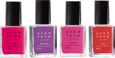 

Avon True Color Nail Wear Pro+ Viva Pink - Electric Fiery -Reckless - Savage(Pack of 4)