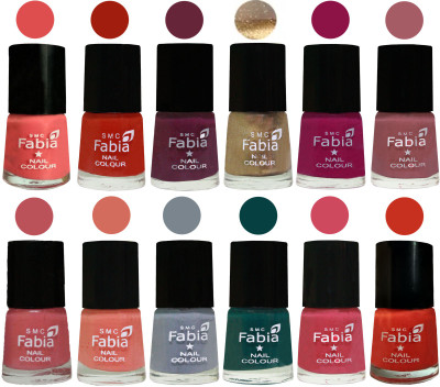 

Fabia Matte Nail Polish Exclusive Combo Salmon, Shock Orange Red, Mulberry, Golden, Raspberry, Lip, Bazooka Joe, Light Peach, Wild Gray Yonder, Dark Green, Shock Pink, Orange(Pack of 12)