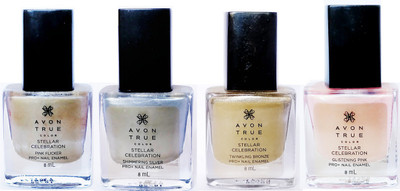 

Avon TC Steller Celebration NWP+ PINK FLICKER - SHIMMERING SILVER - Twinkle Bronze - Glistening Pink(Pack of 4)