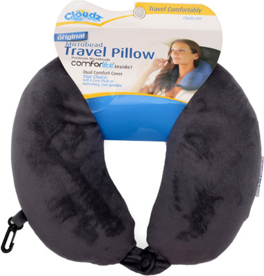 

Cloudz Microbeads Travel Neck Pillow With Clip. (GREY) Neck Pillow(GREY)
