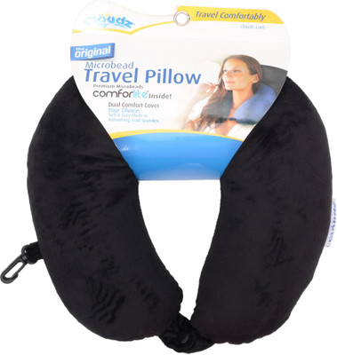 

Cloudz Microbeads Travel Neck Pillow With Clip. (Black) Neck Pillow(BLACK)