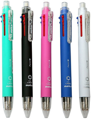 

ASINT 6 In 1 - 5 Multi color Pen + Mechanical Pencil Ballpoint Pen Creative Writing Colorful Multi Ball Point Pens For Office & School Stationery Ball Pen(Pack of 5)