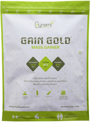 

Dynami Nutrition Gain Gold Weight Gainers/Mass Gainers(3 kg, Chocolate)