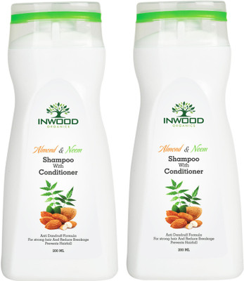 

INWOOD ORGANICS Almond and Neem Shampoo for Dandruff and Hair fall | Best Shampoo for Dry and Frizzy hair | Paraben Free Shampoo | Combo Pack of 2(200)