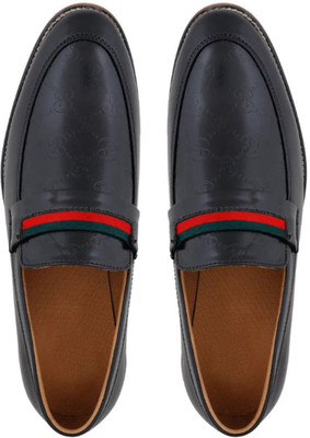 

GB Stargazed Premium Leather Men's Black Loafers Casuals For Men(Black