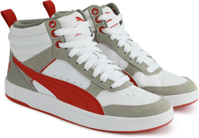 

Puma Rebound Street v2 Sneakers For Men(White, Puma white-rock ridge-flame scarlet
