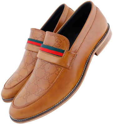 

GB Stargazed Premium Leather Men's Tan Loafers Casuals For Men(Tan