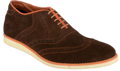 

Goosebird Men's Suede Leather Oxford Shoes Casual Lace up Dress Shoes Lace Up For Men(Brown