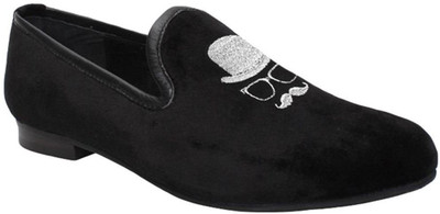 

Bare Skin Velvet Slip-On Loafers For Men(Black