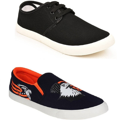 

STYLIVO Combo Pack Of Sneaker & Loafer For Men's Casuals For Men(Black, Orange