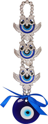 

Bird In Blue Fengshui Owl Nazar Suraksha Kavach (Evil Eye Car Hanging) Decorative Showpiece - 25 cm(Stoneware, Plastic, Dark Blue)