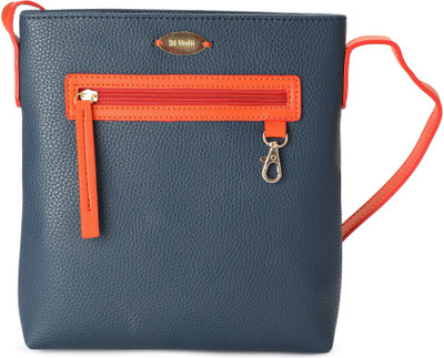 

St Holii Women Casual Blue Genuine Leather Sling Bag