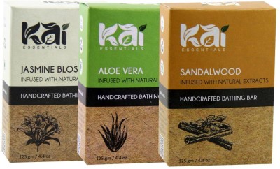 Kai Essentials Jasmine Blossom, Aloe Vera, Sandalwood Bathing Bar(3 x 125 g)