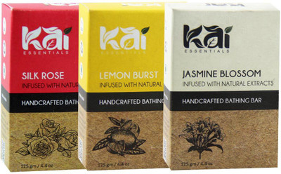 

Kai Essentials Silk Rose, Lemon, Jasmine Bathing Bar(375 g, Pack of 3)