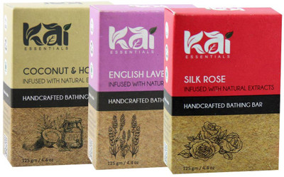 

Kai Essentials Coconut & Honey, Lavender, Rose Bathing Bar(375 g, Pack of 3)