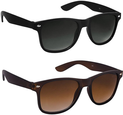 Rich Club Wayfarer Sunglasses(For Boys & Girls, Black, Brown)