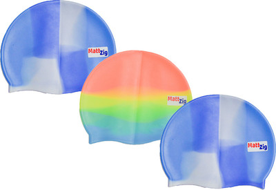 

MattZig swimming_cap Swimming Cap(Multicolor, Pack of 3)