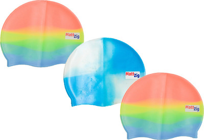 

MattZig swimming_cap Swimming Cap(Multicolor, Pack of 3)