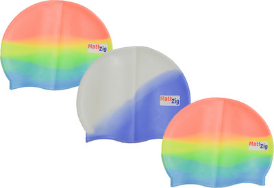 

MattZig swimming_cap Swimming Cap(Multicolor, Pack of 3)