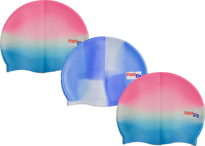 

MattZig swimming_cap Swimming Cap(Multicolor, Pack of 3)