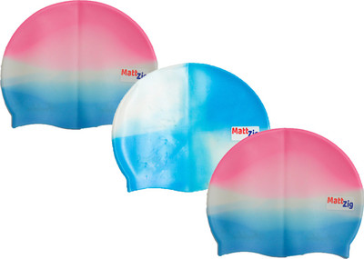 

MattZig swimming_cap Swimming Cap(Multicolor, Pack of 3)