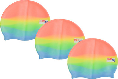 

MattZig swimming_cap Swimming Cap(Multicolor, Pack of 3)