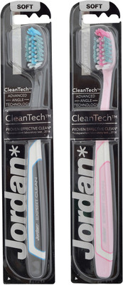 

Jordan Expert Clean Toothbrush Soft Bristles Latest Design BPA Free Imported Brush gentle to Teeth & Gems. Made in Malaysia (Random Color) (Pack of 2) Soft Toothbrush(Pack of 2)