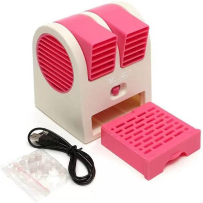 

Benison India ™Mini Fan & Portable Dual Bladeless Small Air Conditioner Water Air Cooler Powered By Usb & Battery USB MINI FAN USB Fan(Multicolor)