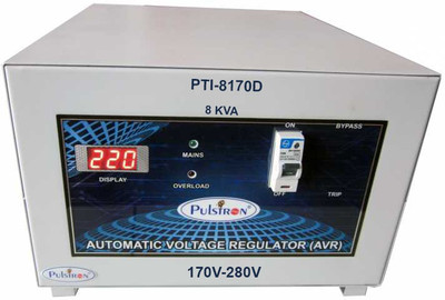 

PULSTRON PTI-8170D 8 KVA (170V-280V) Single Phase Automatic Voltage Stabilizer for Mainline(Grey)