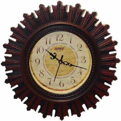 RICHI RICH INDIGO Analog Wall Clock(Brown, With Glass) available at flipkart for Rs.599