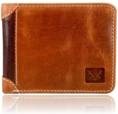 

Bizarre Kraftz Men Tan Genuine Leather Wallet(4 Card Slots), Tan-brown
