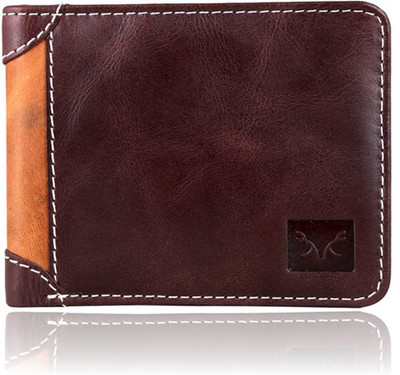 

Bizarre Kraftz Men Maroon Genuine Leather Wallet(4 Card Slots), Maroon-tan