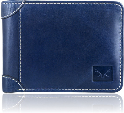 

Adam Zac Men Blue Genuine Leather Wallet(4 Card Slots)